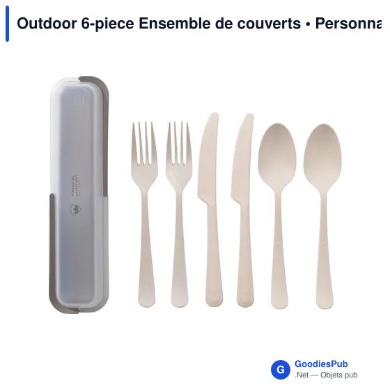 Ensemble de couverts réutilisables personnalisable avec logo - Outdoor 6 pièces - Image 3