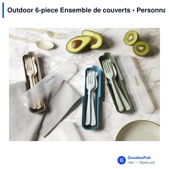 Ensemble de couverts réutilisables personnalisable avec logo - Outdoor 6 pièces - Image 5