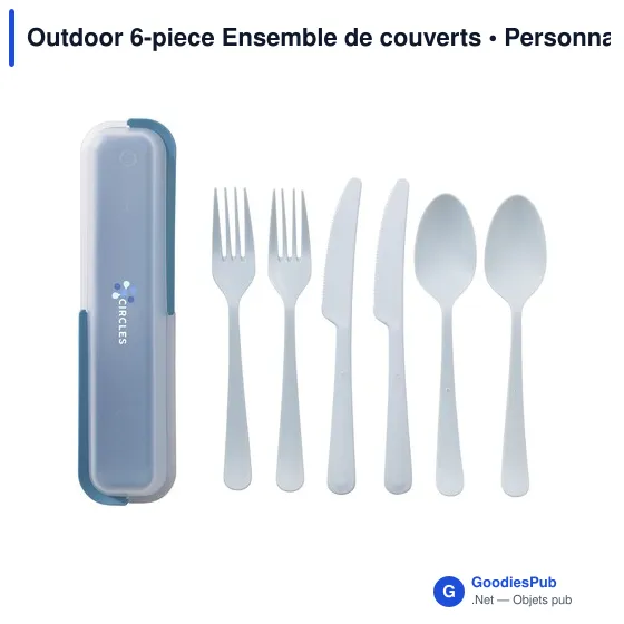 Ensemble de couverts réutilisables personnalisable avec logo - Outdoor 6 pièces - Image 8