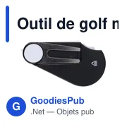 Outil de golf multifonctionnel en ABS recyclé Suki - Miniature 5