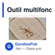 Outil multifonction personnalisable en bambou avec porte-clés Heinrichavec logo - Miniature 4