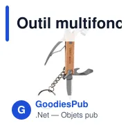 Outil multifonction personnalisable en bambou avec porte-clés Heinrichavec logo - Miniature 5
