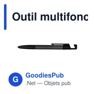 Outil multifonction, Stylo bille, nettoyeur d'écran, règle, support de téléphone, stylet, tournevis | Tonu - Miniature 2