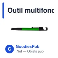 Outil multifonction, Stylo bille, nettoyeur d'écran, règle, support de téléphone, stylet, tournevis | Tonu - Miniature 11
