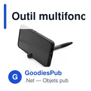 Outil multifonction, Stylo bille, nettoyeur d'écran, règle, support de téléphone, stylet, tournevis | Tonu - Miniature 6