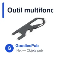 Outil multifonction personnalisable compact en inox avec logo - Argent ou noir - Miniature 3