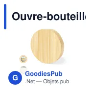 Ouvre-bouteille personnalisable en bambou avec logo - Betriok - Miniature 1