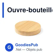 Ouvre-bouteille personnalisable en bambou avec logo - Betriok - Miniature 2