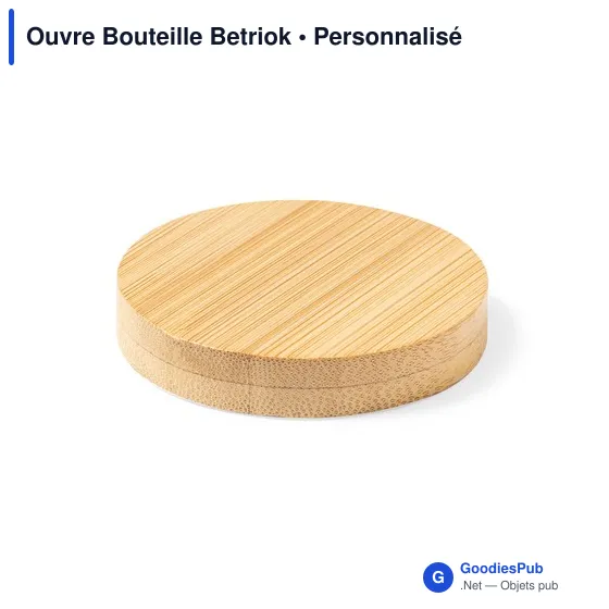 Ouvre-bouteille personnalisable en bambou avec logo - Betriok - Image 2