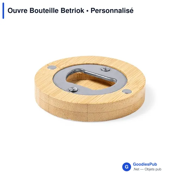 Ouvre-bouteille personnalisable en bambou avec logo - Betriok - Image 3