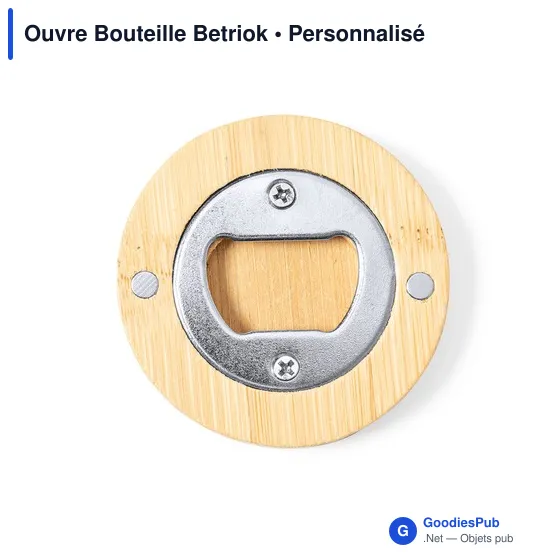 Ouvre-bouteille personnalisable en bambou avec logo - Betriok - Image 4