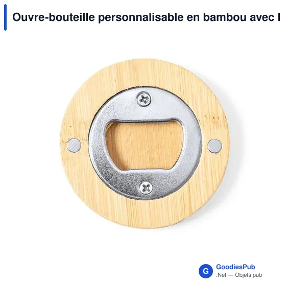 Ouvre-bouteille personnalisable en bambou avec logo - Betriok - Image 5