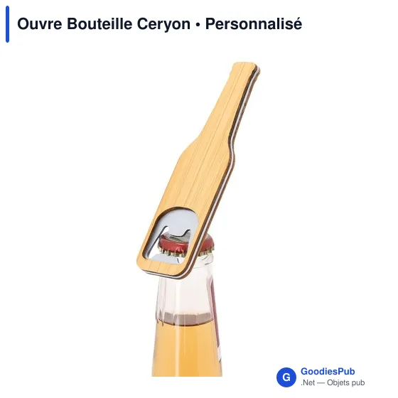 Ouvre-bouteille personnalisable en bambou avec logo - Ceryon - Image 4