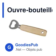 Ouvre-bouteille en bois personnalisable avec logo - Accessoire bar - Miniature 1