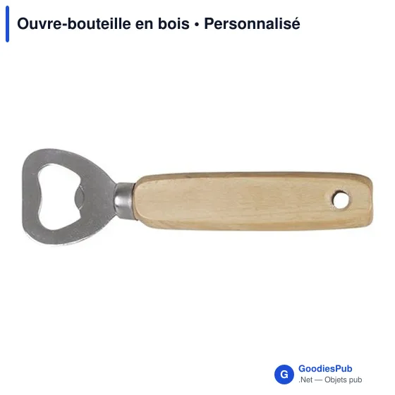 Ouvre-bouteille en bois personnalisable avec logo - Accessoire bar - Image 2