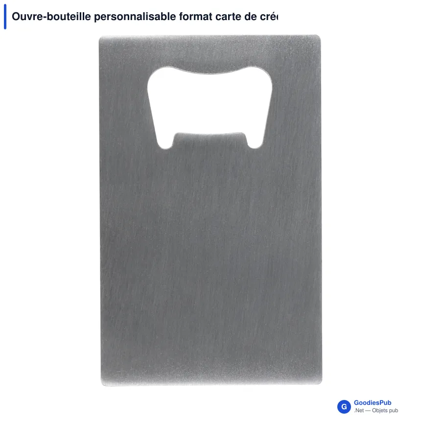 Ouvre-bouteille personnalisable format carte de crédit avec logo - Carte inox - Image 2
