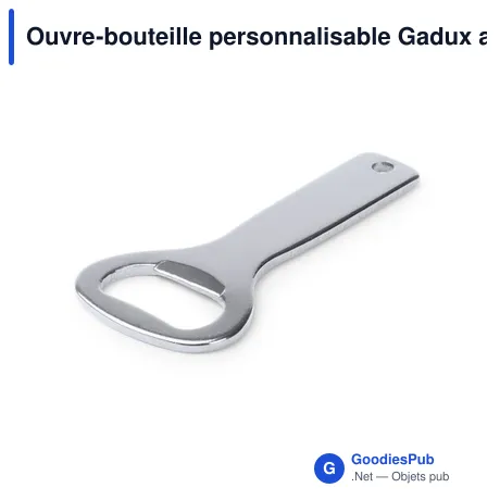 Ouvre-bouteille personnalisable Gadux avec logo - Aluminium