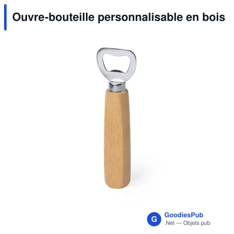 Ouvre-bouteille personnalisable en bois avec logo - Nacul