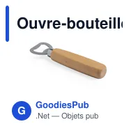 Ouvre-bouteille personnalisable en bois avec logo - Nacul - Miniature 2