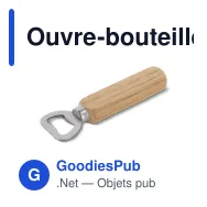 Ouvre-bouteille personnalisable en inox à manche en bois avec logo - Hévéa - Miniature 2