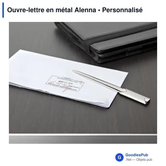 Ouvre-lettre en métal personnalisable avec logo - Alenna - Image 4