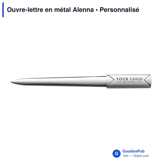 Ouvre-lettre en métal personnalisable avec logo - Alenna - Image 5