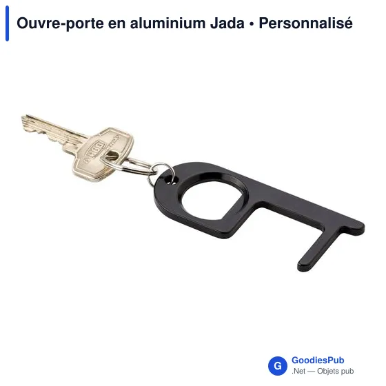 Ouvre-porte en aluminium personnalisable Jada avec logo - Image 2