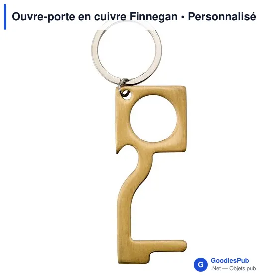 Ouvre-porte personnalisable en cuivre avec logo - Finnegan - Image 1