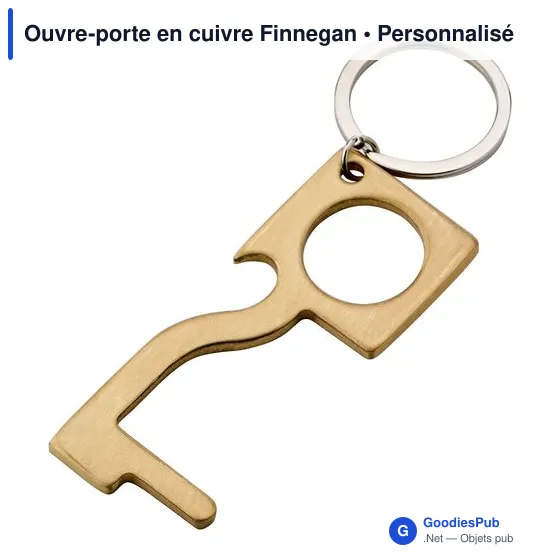 Ouvre-porte personnalisable en cuivre avec logo - Finnegan - Image 2