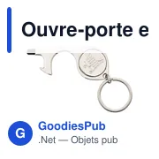 Ouvre-porte en métal personnalisable avec logo - Alivia - Miniature 1