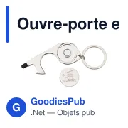 Ouvre-porte en métal personnalisable avec logo - Alivia - Miniature 2