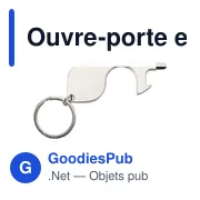 Ouvre-porte en métal personnalisable avec logo - Alivia - Miniature 3