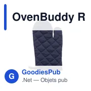 Gant de cuisine personnalisable en coton recyclé avec logo - OvenBuddy RCS - Miniature 1