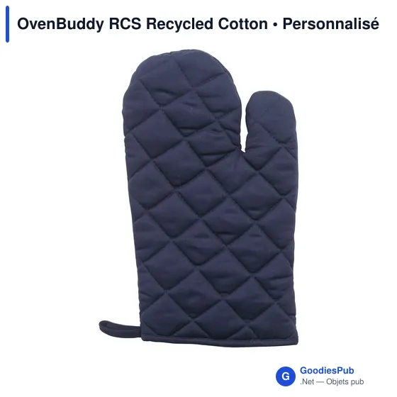Gant de cuisine personnalisable en coton recyclé avec logo - OvenBuddy RCS - Image 1