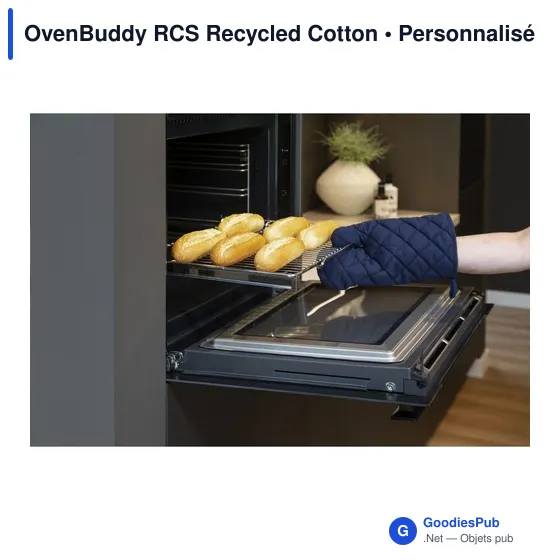 Gant de cuisine personnalisable en coton recyclé avec logo - OvenBuddy RCS - Image 2