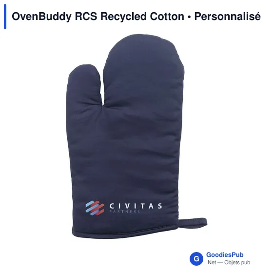Gant de cuisine personnalisable en coton recyclé avec logo - OvenBuddy RCS - Image 3