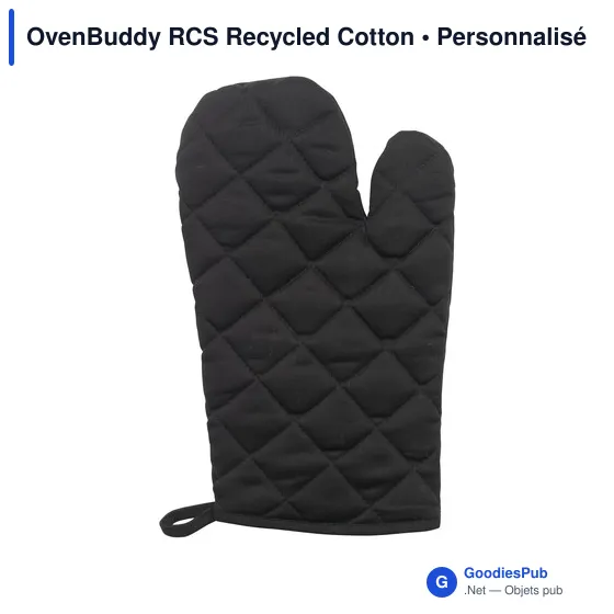 Gant de cuisine personnalisable en coton recyclé avec logo - OvenBuddy RCS - Image 4