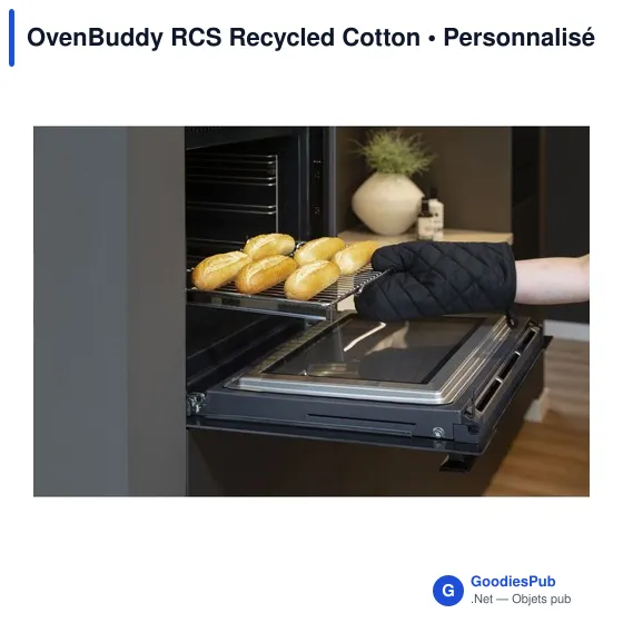 Gant de cuisine personnalisable en coton recyclé avec logo - OvenBuddy RCS - Image 5