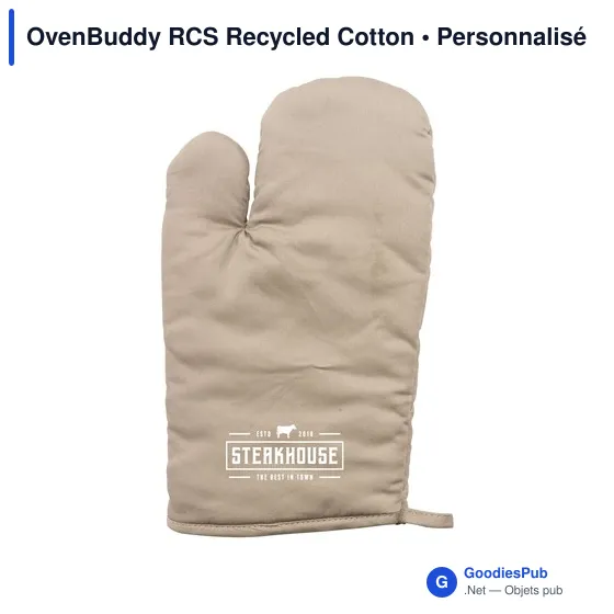Gant de cuisine personnalisable en coton recyclé avec logo - OvenBuddy RCS - Image 7