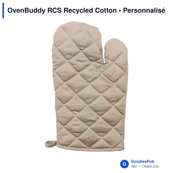 Gant de cuisine personnalisable en coton recyclé avec logo - OvenBuddy RCS - Image 8