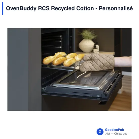 Gant de cuisine personnalisable en coton recyclé avec logo - OvenBuddy RCS - Image 9