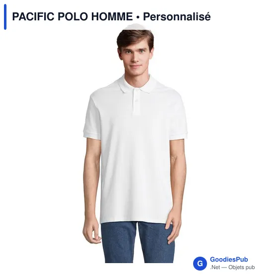 Polo personnalisable pour homme avec logo - PACIFIC POLO HOMME - Image 10