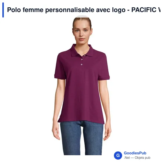Polo femme personnalisable avec logo - PACIFIC WOMEN POLO - Image 4