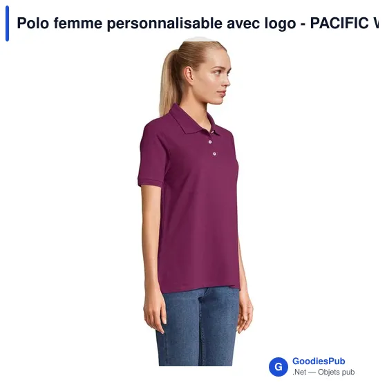 Polo femme personnalisable avec logo - PACIFIC WOMEN POLO - Image 6