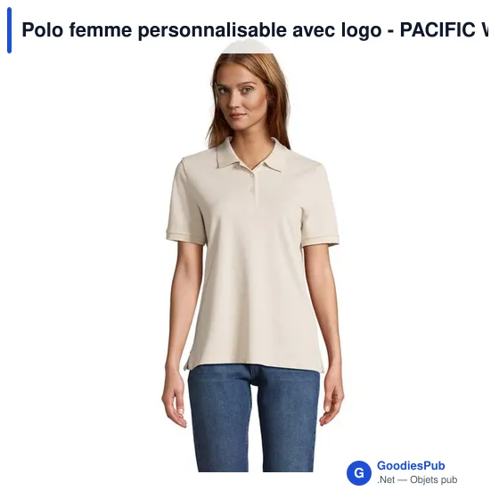 Polo femme personnalisable avec logo - PACIFIC WOMEN POLO - Image 7