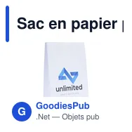 Sac en papier personnalisable A3 avec logo - Pagari Paper Bag - Miniature 1