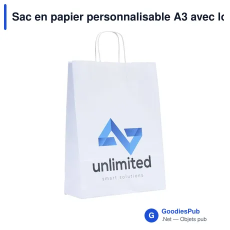 Sac en papier personnalisable A3 avec logo - Pagari Paper Bag