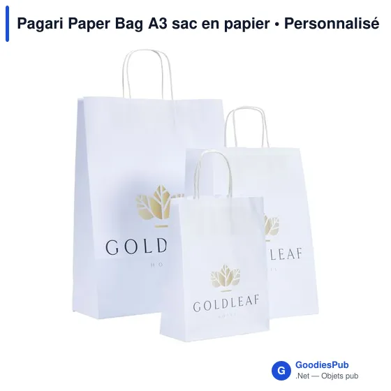Sac en papier personnalisable A3 avec logo - Pagari Paper Bag - Image 2