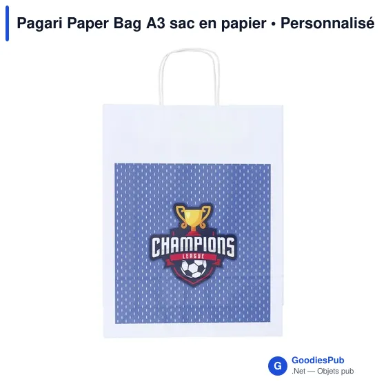 Sac en papier personnalisable A3 avec logo - Pagari Paper Bag - Image 3