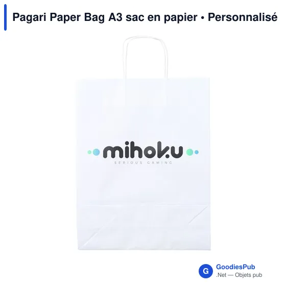 Sac en papier personnalisable A3 avec logo - Pagari Paper Bag - Image 4